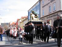 Abbildung 7: Die Palmsonntagsprozession in Heiligenstadt ist die im deutschen Sprachraum bedeutendste szenische Darstellung der Passion Christi am Sonntag vor Ostern
